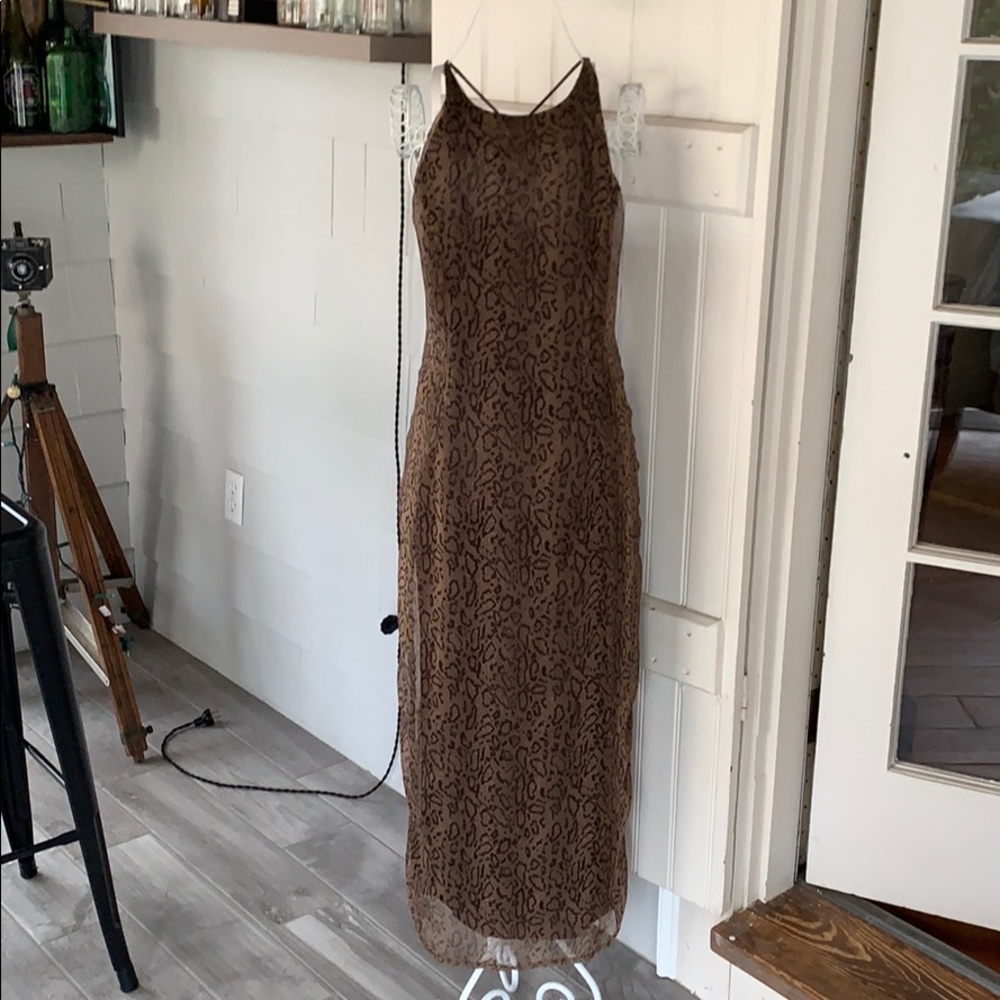 Vintage Animal Print Maxi Dress